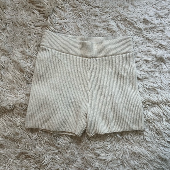 Rhythm. Pants - Rhythm. Ivory/Cream Knit Shorts
